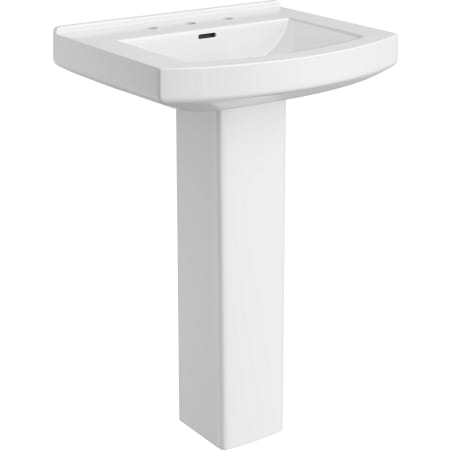 PROFLO Otter Creek 24" Rectangular Vitreous China Pedestal Bathroom Sink with Overflow and 3 Faucet Holes at 8" Centers White