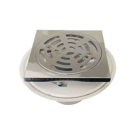 PROFLO 2" PVC Adjustable Shower Drain with Square Brass Strainer Chrome
