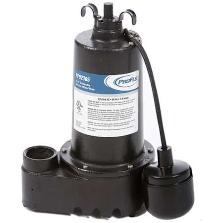 PROFLO 1/3 HP Cast Iron Submersible Effluent Pump with Tether Float Switch N/A