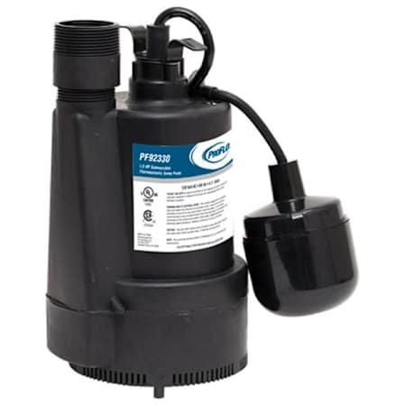 PROFLO 1/3 HP Thermoplastic Top Discharge Sump Pump and Base with Tether Float Swith N/A