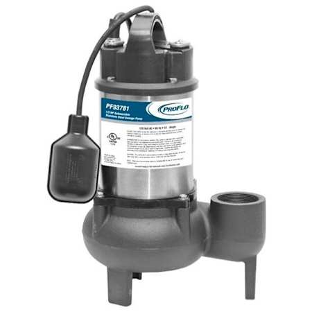 PROFLO 1/2 HP Stainless Steel and Cast Iron Sewage Pump (2") with Tether Switch and SS Impeller N/A
