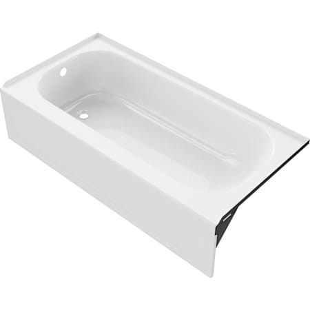 PROFLO Folsom 60" x 30" Three Wall Alcove Enameled Steel Soaking Tub with Left Drain and Protective Liner White