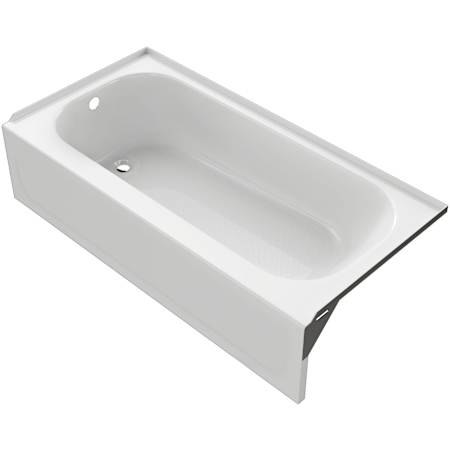 PROFLO Folsom 60" x 30" Three Wall Alcove Enameled Steel Soaking Tub with Left Drain White