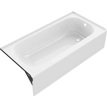 PROFLO Folsom 60" x 14" Three Wall Alcove Enameled Steel Soaking Tub with Right Drain and Protective Liner White