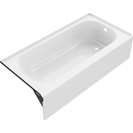 PROFLO Rampart 60" x 30" Three Wall Alcove Enameled Steel Soaking Tub with Right Drain White