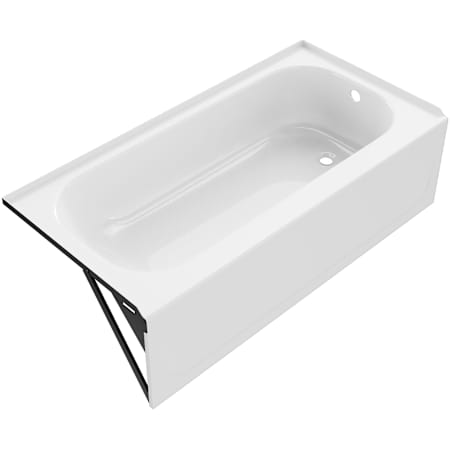 PROFLO Rampart 60" Three Wall Alcove Enameled Steel Soaking Tub with Right Drain and Overflow White
