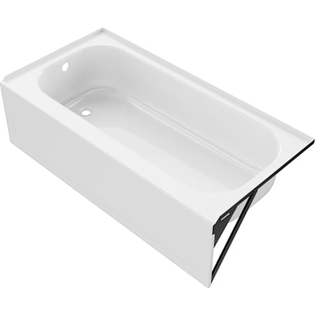 PROFLO Rampart 60" x 30" Three Wall Alcove Enameled Steel Soaking Tub with Left Drain White