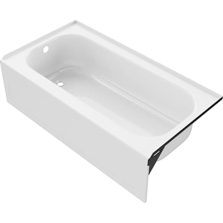 PROFLO Folsom 60" Three Wall Alcove Enameled Steel Soaking Tub with Left Drain and Non-Skid Surface White