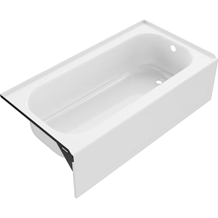 PROFLO Folsom 60" x 17" Three Wall Alcove Enameled Steel Soaking Tub with Right Drain and Non-skid Surface White