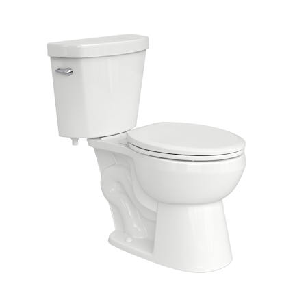 PROFLO Camden 1.28 GPF Two Piece Round Toilet with Left Hand Lever White