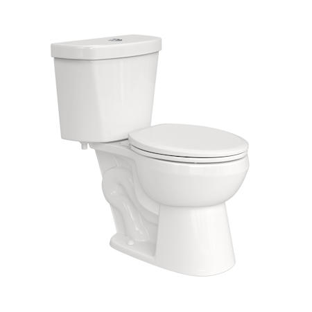 PROFLO Camden 1.28 GPF Dual Flush Two Piece Round Toilet with Push Button Flush White