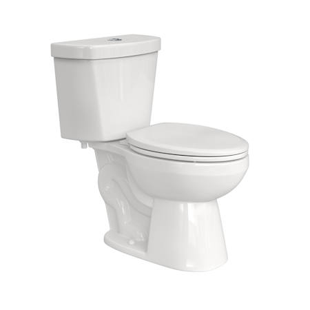 PROFLO Camden 1.28 GPF Dual Flush Two Piece Elongated Toilet with Push Button Flush White