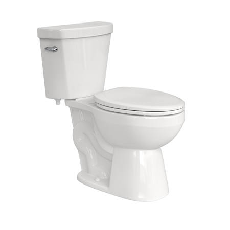 PROFLO Camden 1.28 GPF Two Piece Elongated Toilet with Left Hand Lever White