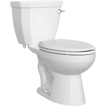 PROFLO Calhoun 1.28 GPF Two Piece Round Toilet with Right Hand Lever White