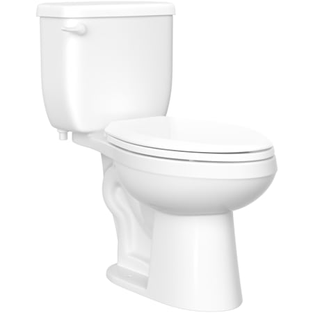 PROFLO Jerritt 1 GPF Two Piece Elongated Toilet with Right Hand Lever White