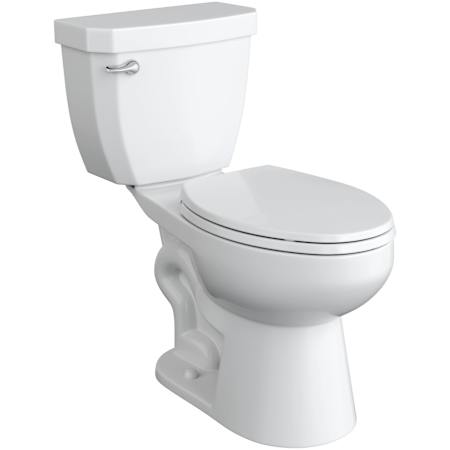 PROFLO Reston ADA Compliant 1.28 GPF Two Piece Elongated Toilet with Left Hand Lever White