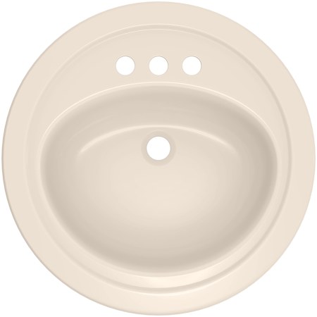 PROFLO Getchell 19" Circular Enameled Steel Drop In Bathroom Sink with Overflow and 3 Faucet Holes at 4" Centers Biscuit