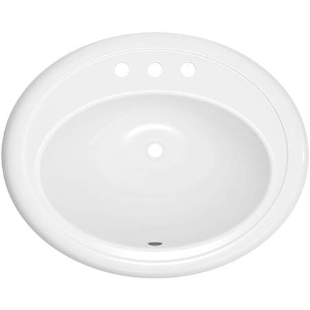 PROFLO Getchell 20" Oval Enameled Steel Drop In Bathroom Sink with Overflow and 3 Faucet Holes at 4" Centers White