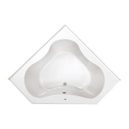 PROFLO Grass Valley 60" x 60" Corner Acrylic Soaking Tub with Center Drain and Overflow Biscuit