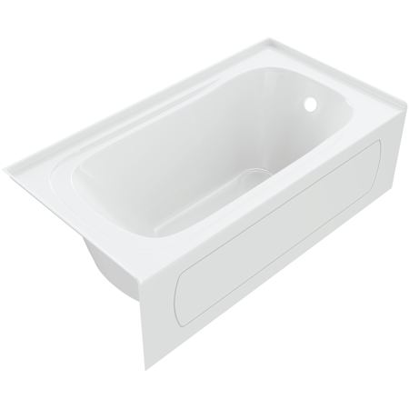 PROFLO Hillsboro 66" x 36" Three Wall Alcove Acrylic Soaking Tub with Right Drain and Overflow White