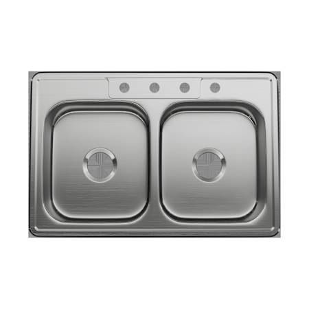 PROFLO 33" Drop In Double Basin Stainless Steel Kitchen Sink Stainless Steel