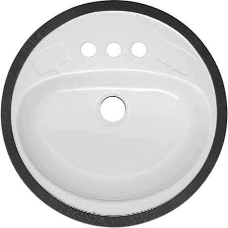 PROFLO Getchell 18" Circular Enameled Steel Drop In Bathroom Sink with Overflow and 3 Faucet Holes at 4" Centers White