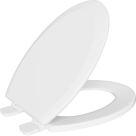 PROFLO Elongated Closed-Front Toilet Seat with Quick Release and Lid White