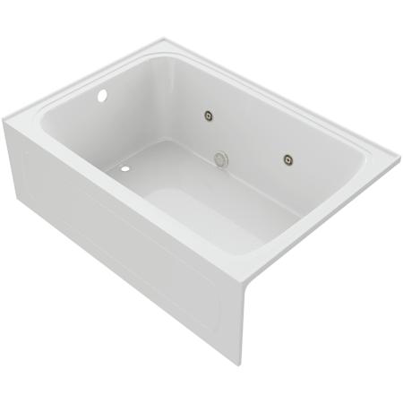 PROFLO Plus A 60" x 42" Alcove 8 Jet Whirlpool Bath Tub with Skirt, Left Hand Drain and Right Hand Pump White