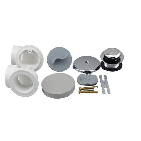 PROFLO 1-1/2" Brass Toe Tap Tub Drain Kit - with Overflow Chrome