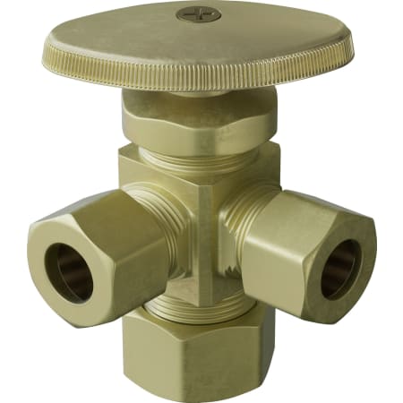 PROFLO 5/8" x 3/8" x 3/8" Dual Outlet Stop Rough Brass