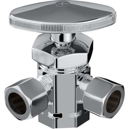 PROFLO 1/2" x 3/8" x 3/8" Dual Outlet Stop Chrome