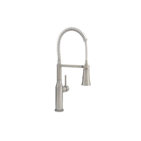 PROFLO Basque 1.8 GPM Single Hole Pre-Rinse Pull Down Kitchen Faucet - Includes Escutcheon Brushed Nickel