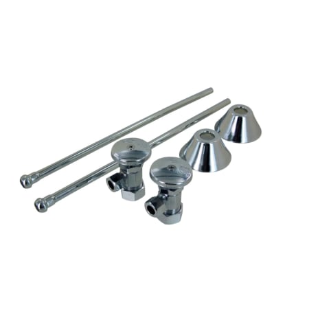 PROFLO 1/2" x 3/8" Straight Supply Stop Kit with Risers and Flanges - Pack of 2 Chrome