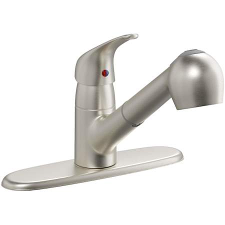 PROFLO Edgebrook 1.5 GPM Single Hole Pull Out Kitchen Faucet - Includes Escutcheon Brushed Nickel
