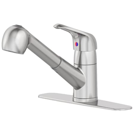 PROFLO Edgebrook 1.5 GPM Single Hole Pull Out Kitchen Faucet - Includes Escutcheon Brushed Nickel