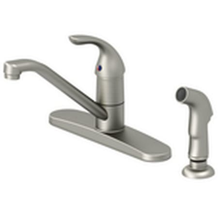PROFLO 1.5 GPM Standard Kitchen Faucet - Includes Escutcheon and Side Spray Brushed Nickel