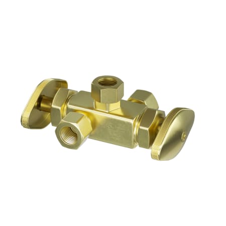 PROFLO 5/8" x 3/8" x 1/4" Multi Turn Dual Handle Angle Supply Stop Rough Brass
