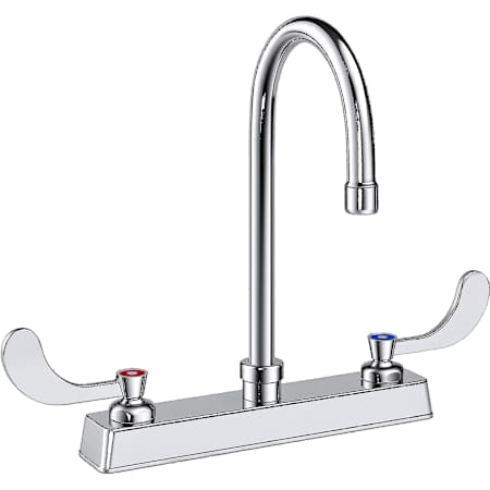 PROFLO 0.5 GPM Widespread Bathroom Faucet with Wrist Blade Handles and Color Indexed Caps Polished Chrome