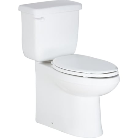 PROFLO Culpepper 1.28 GPF Two Piece Elongated Toilet with Left Hand Lever and 12" Rough In White