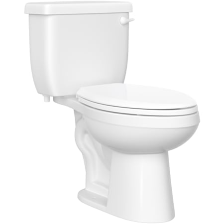 PROFLO Jerritt 1.28 GPF Comfort Height Elongated Two Piece Toilet in White with 10" Rough-In White