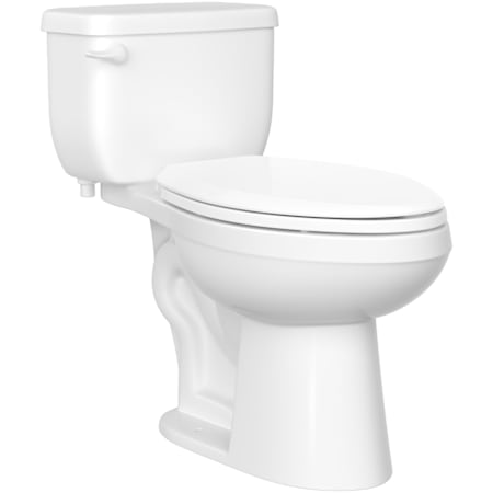 PROFLO Jerritt 1.28 GPF Comfort Height Elongated Two Piece Toilet in White with 12" Rough-In White
