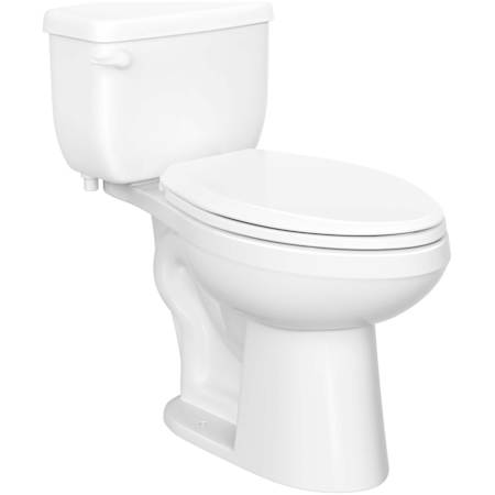 PROFLO Jerritt 1.28 GPF Two Piece Elongated Toilet with Left Hand Lever White