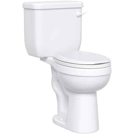 PROFLO Jerritt 1.28 GPF Comfort Height Elongated Two Piece Toilet in White with 12" Rough-In White