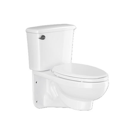 PROFLO 1700 Series 1.28 GPF Two-Piece Elongated Wall Mounted Toilet with Left Hand Trip Lever White
