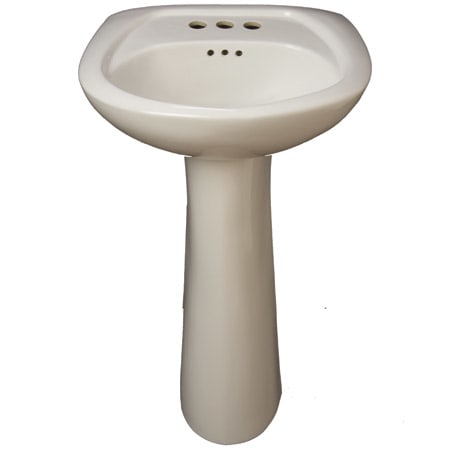 PROFLO Lisbon Valley 20-1/4" Oval Vitreous China Pedestal Bathroom Sink with Overflow and 3 Faucet Holes at 4" Centers Biscuit