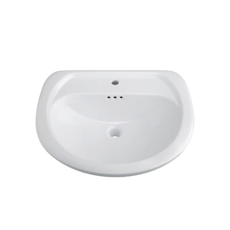 PROFLO Lisbon Valley 24" Oval Vitreous China Pedestal Bathroom Sink with Overflow and 1 Faucet Hole - Sink Only White
