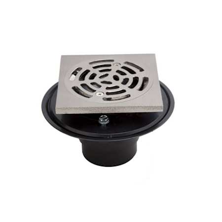 PROFLO 2" ABS Adjustable Shower Drain with Square Nickel Brass Top Brushed Nickel