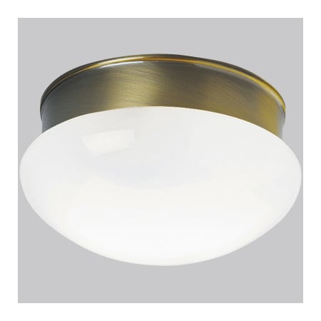 Progress Lighting Fitter 2 Light 9-1/2" Wide Flush Mount Bowl Ceiling Fixture with Frosted Glass Antique Brass