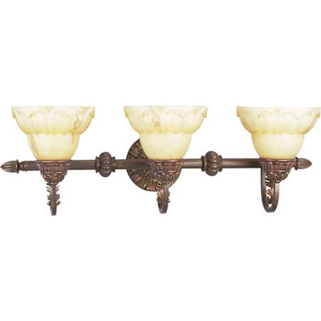 Progress Lighting Appeal 24" Wide 3 Light Vanity Light with Squared Bowl Shades Aged Mahogany