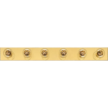 Progress Lighting Broadway Wall or Ceiling Mount Six-Light Bath Bar Polished Brass